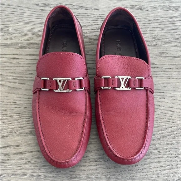 Louis Vuitton | Shoes | Louis Vuitton Red Loafers Sleek  display picture 1